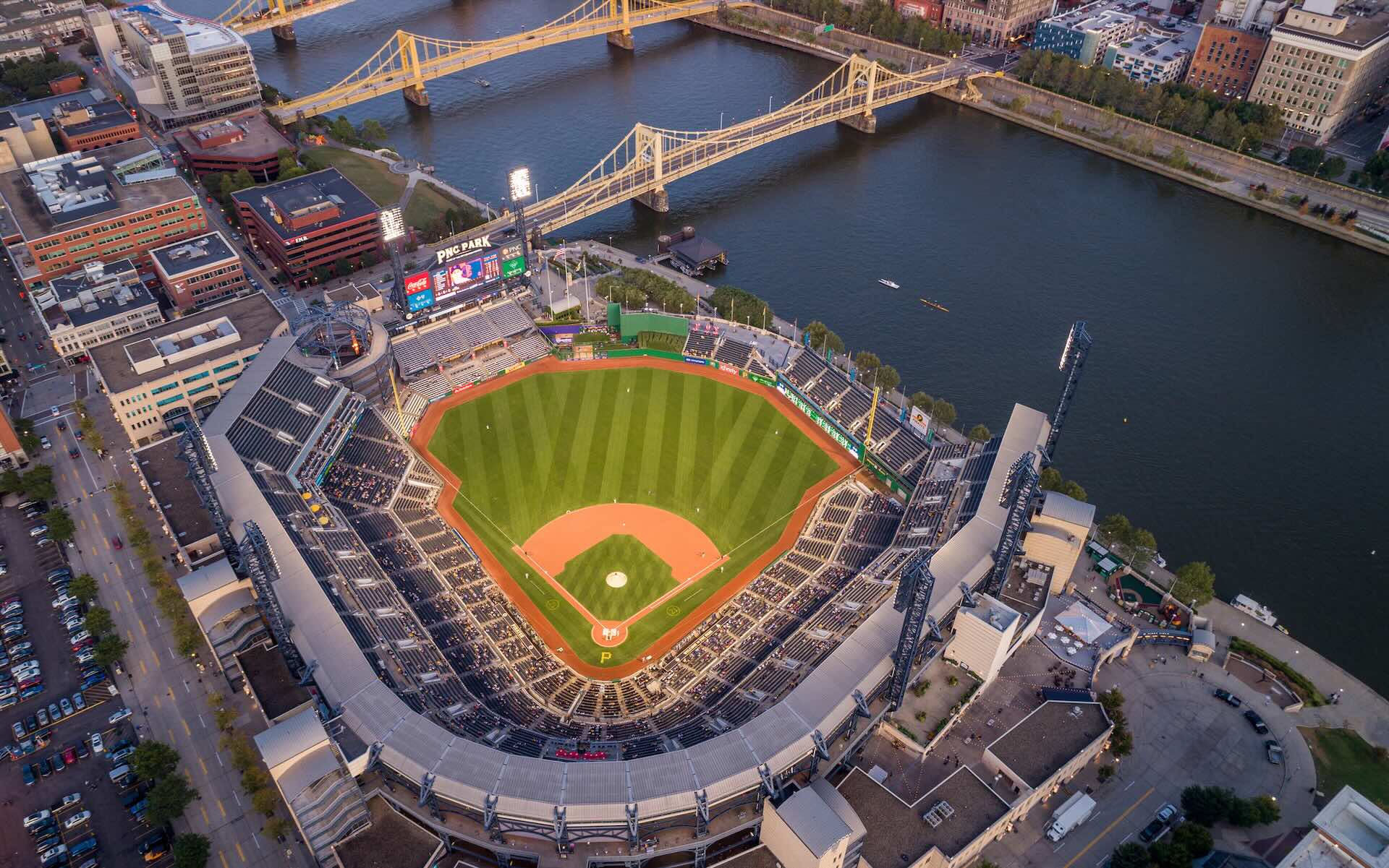 Aerial view of PNC Park in Pittsburgh